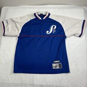 Y2K Southpole 1/4 Zip Pullover Short Sleeve Shooting Shirt Men's L Distressed